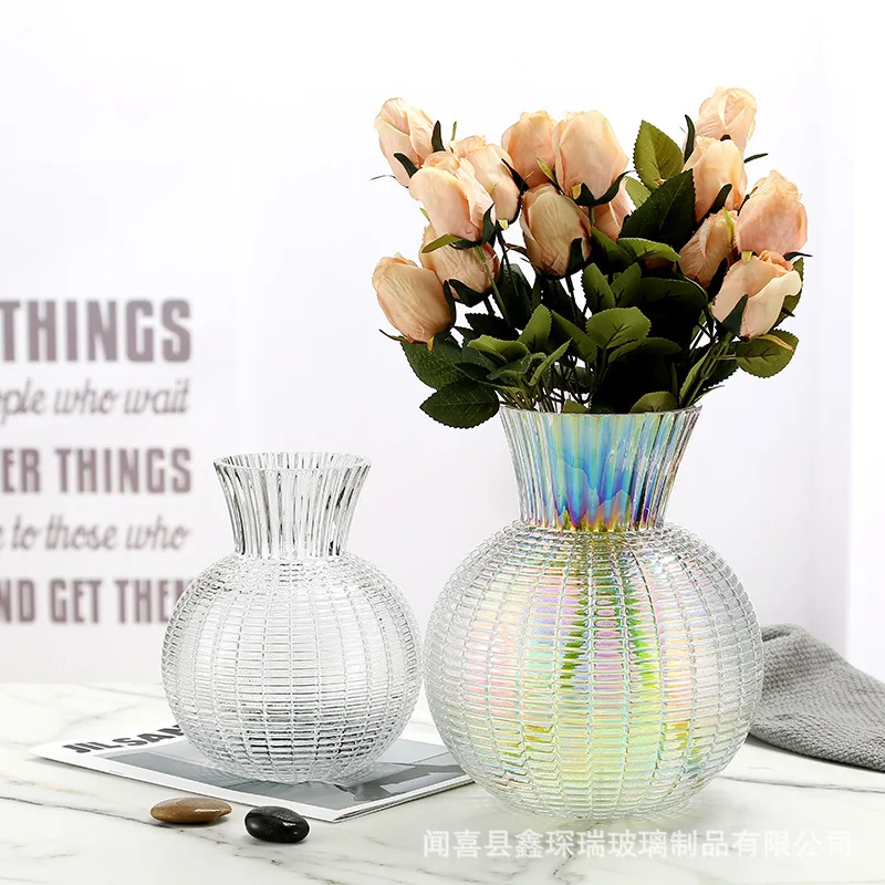 

Простая креативная ваза в европейском стиле, стеклянная посуда для цветов, для гостиной, обеденного стола, аксессуары для украшения дома, ваза для цветов