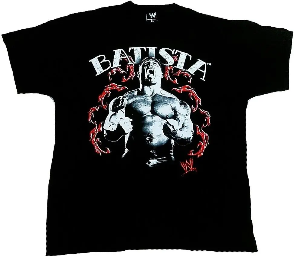 

World Wrestling Entertainment Men T-Shirt Black Official Batista Muscel S