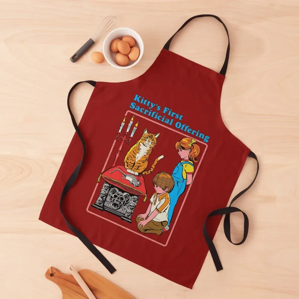 Kitty's First Offering Apron chef for man Household Items Kitchen Apron