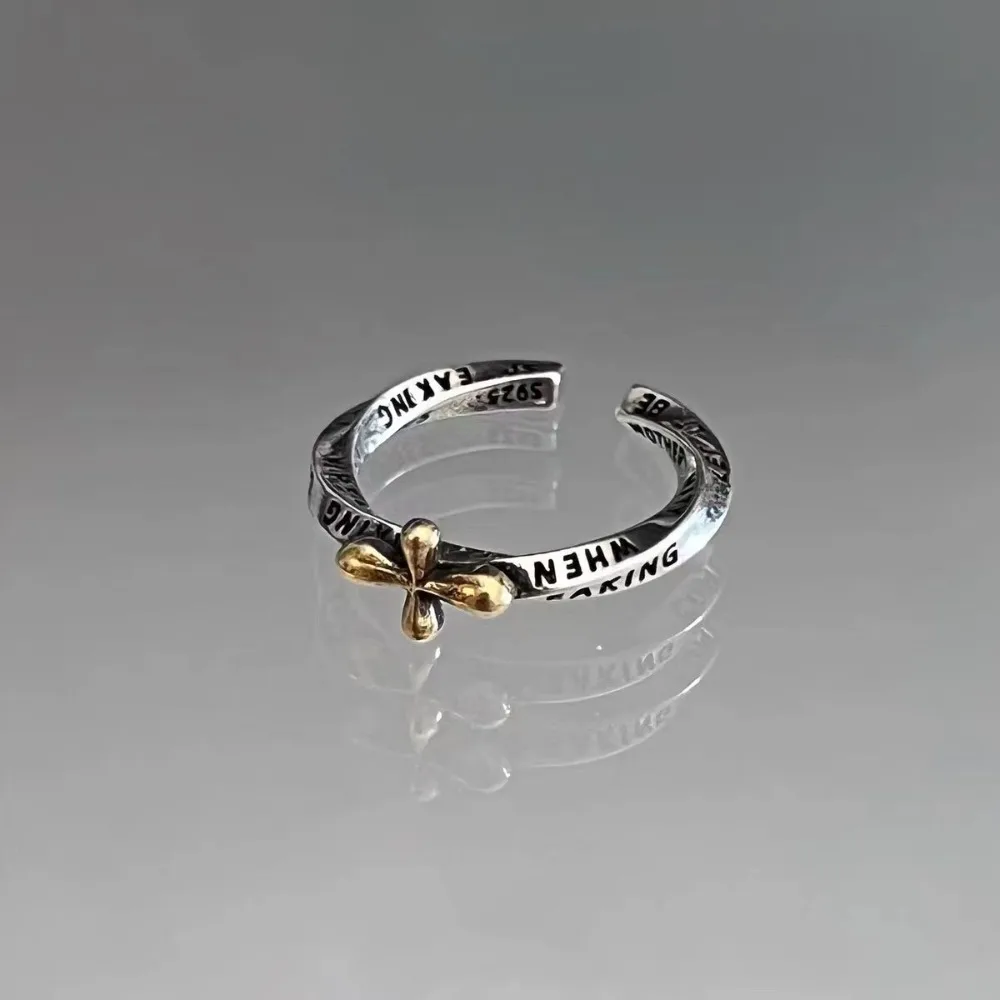 فاسق الهيب هوب القديمة الفضة الكتابة على الجدران على شكل قلب الزركون تشويه افتتاح خواتم للرجال النساء زوجين شخصية مجوهرات هدايا