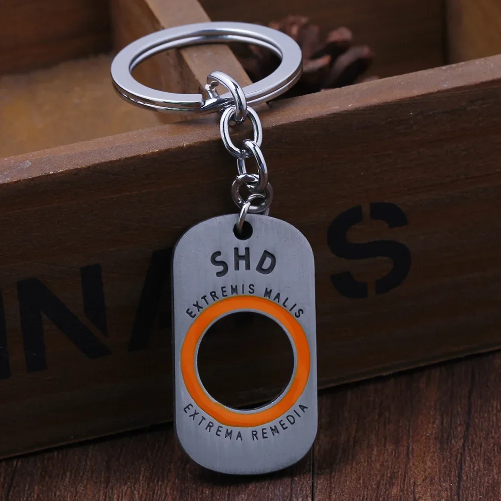 Tom Clancys The Division Enamel Pendant Keychain for Men Boys SHD Beads Chain Metal Necklaces Fans Car Bag Decor Jewelry Gifts