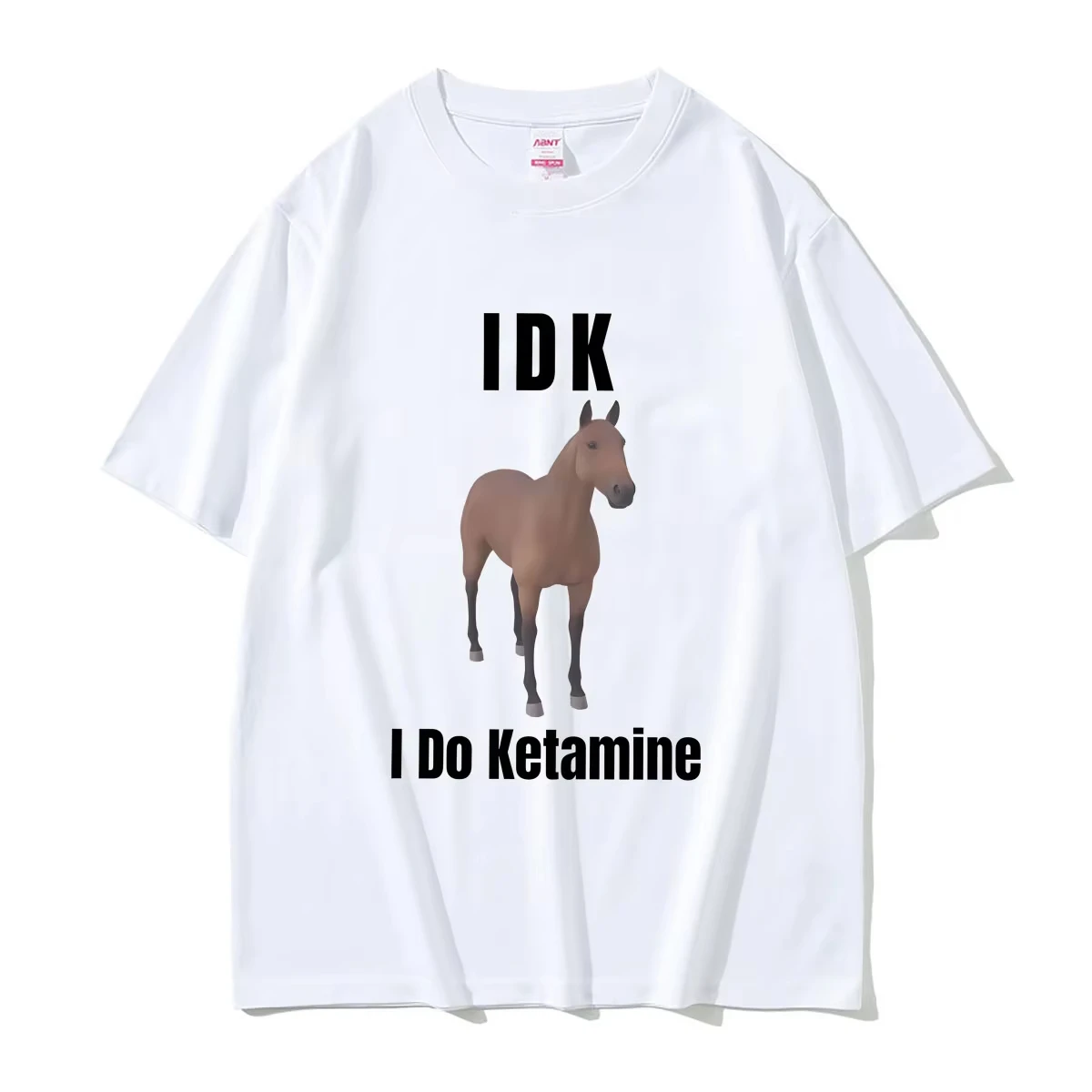Funny I Don't Know I Do Ketamine Horse Graphic T-shirt Unsiex Vintage High Quality Cotton T Shirts Men Women Casual Humor Tshirt