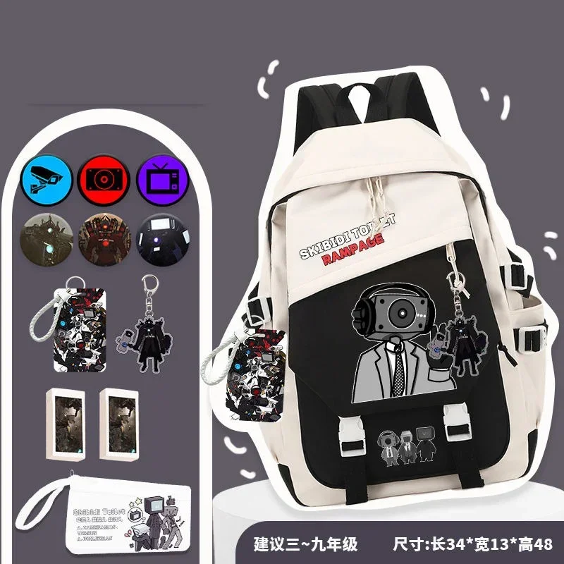 

Black Blue Green, Skibidi Toilet, Student Kids Teens School Bags, Large Capacity Mochilas Anime Backpacks for Girls Boys Gift