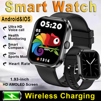 Men Women New Smart Watch 2025 100+Sport Mode 1.93Inch AMOLED Screen Monitoring Heart Rate Oxygen Pressure Waterproof Smartwatch