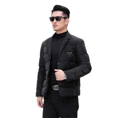 2023 new arrival winter jacket 90% White Duck down lapel jacket men,thicken warm high quality parkas trench coat size M-5XL