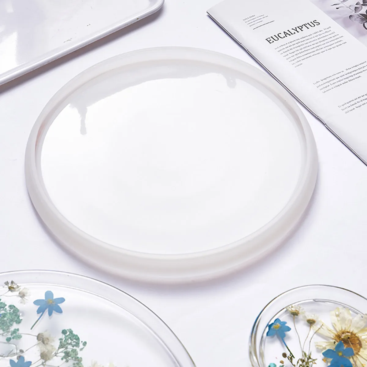 

1 шт., круглая силиконовая пластина, форма премиум-класса, гибкая пищевая эпоксидная смола, литье, сделай сам, подставка для рукоделия, товары для рукоделия