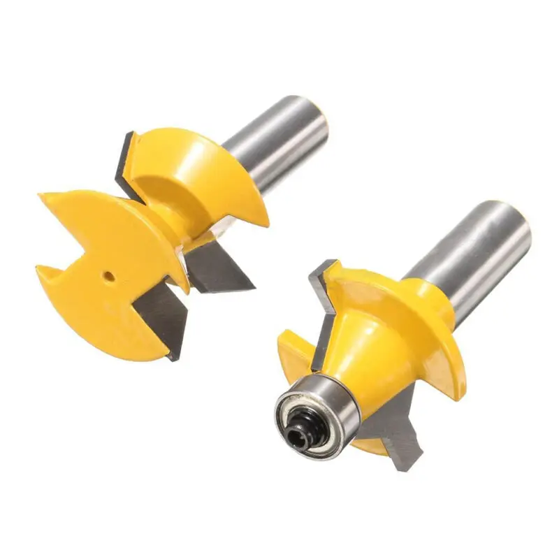 2Pcs Router Bit 1/2inch Shank Router Bit Set 120° Woodworking Groove Chisel Cutter Tool Set High Quality Power Tools