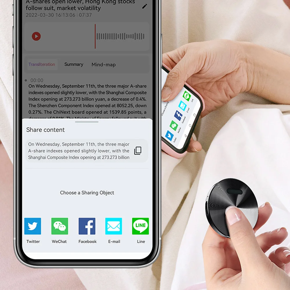 

Модель A6: Круглый AI-диктофон с магнитным креплением, 400 мАч, 13 часов записи, транскрипция 60 языков, суммаризация, создание интеллект-карт