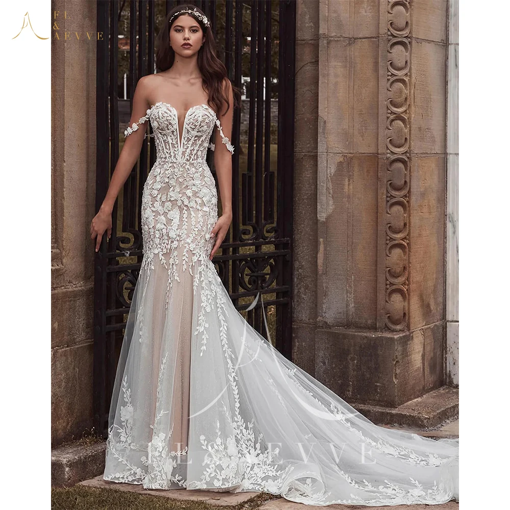 Vestidos de casamento encantadores, requintado, alças espaguete, sereia, vestido de noiva, robe de mariée para mulheres, vestido de noiva brilhante personalizado