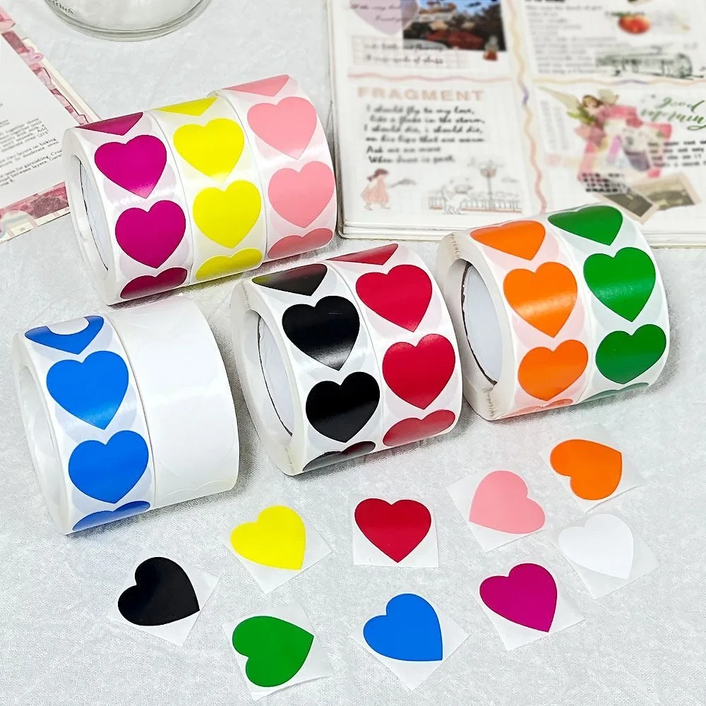 500pcs Love Heart Round Shaped Sticker Scrapbooking Package Gift Packaging Seal Labels Birthday Party Wedding decoration label