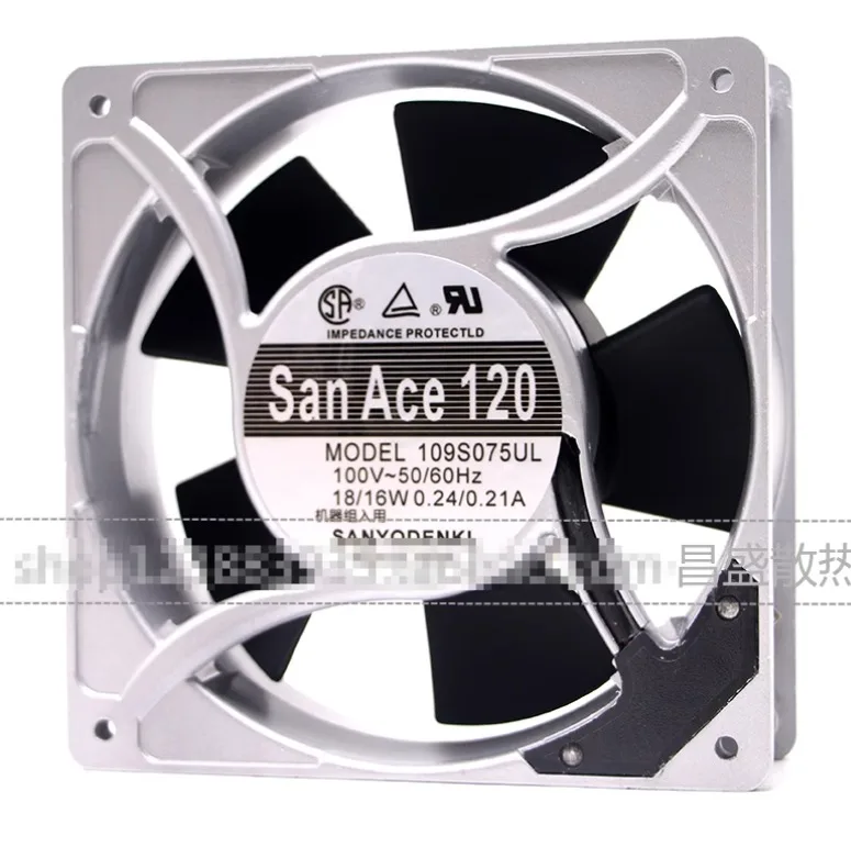 Ventola di raffreddamento per server SANYO DENKI 109S075UL CA 100 V 18 W 120x120x38 mm