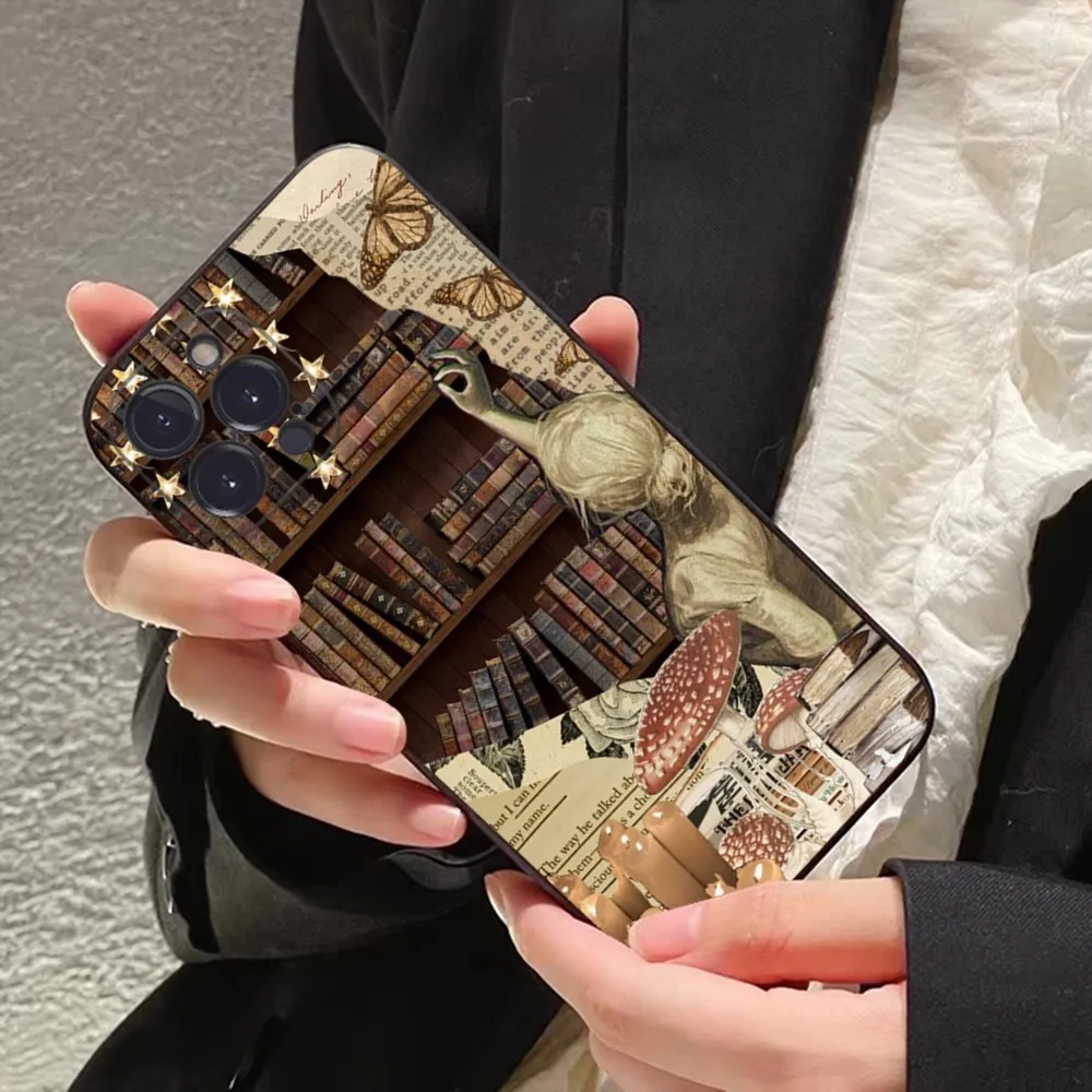 Library Books card Phone Case For iPhone 15 14 11 12 13 Mini Pro XS Max Cover 6 7 8 Plus X XR SE 2020 Funda Shell