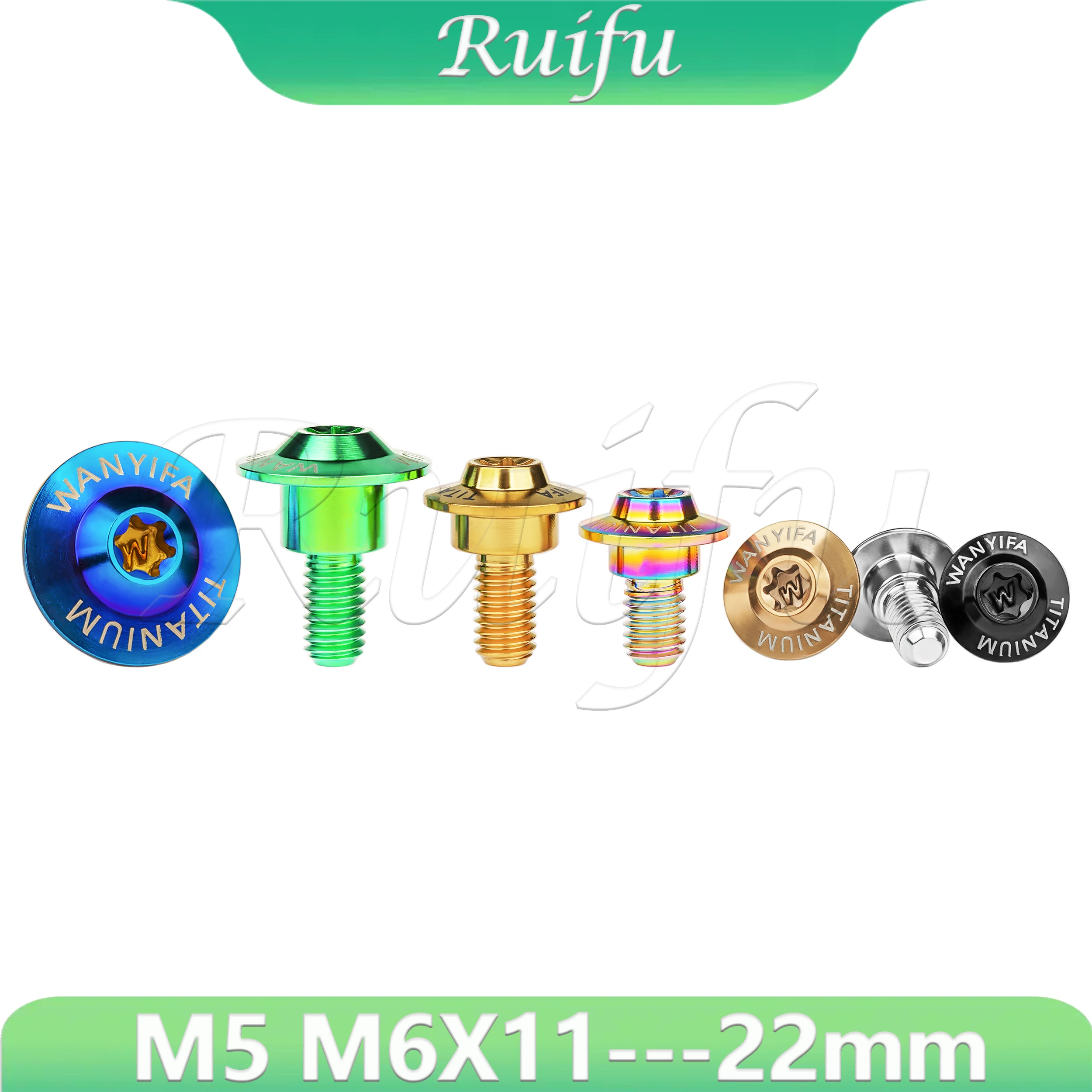 

Ruifu Titanium BoltM5/M6x11-22mm Butterfly steps Umbrella Head Torx Screw for Motorbikes Housing Shell