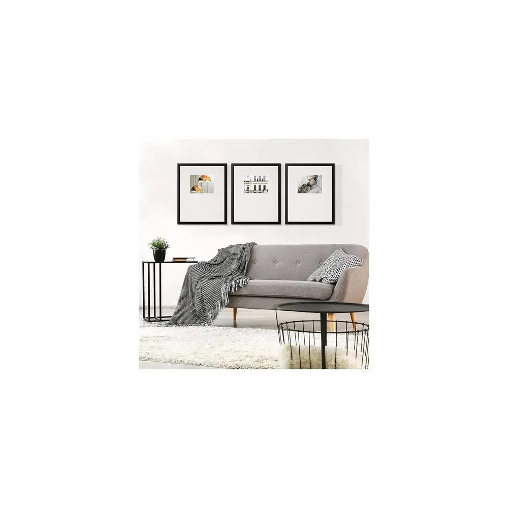 Modern Black Gallery Wall Frame Set 18x24 with 8x10 Mat  Technology Easy Installation Timeless Design