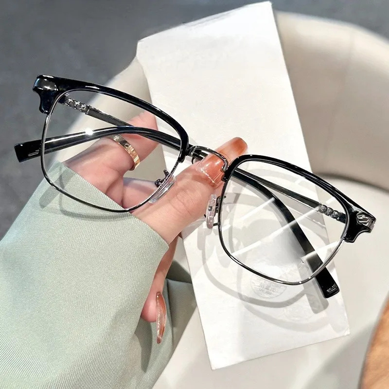 Anti-Blaulicht-Brille, ultraleicht und bequem, Retro-Augenbrauen, trendige Business-Brille für Herren