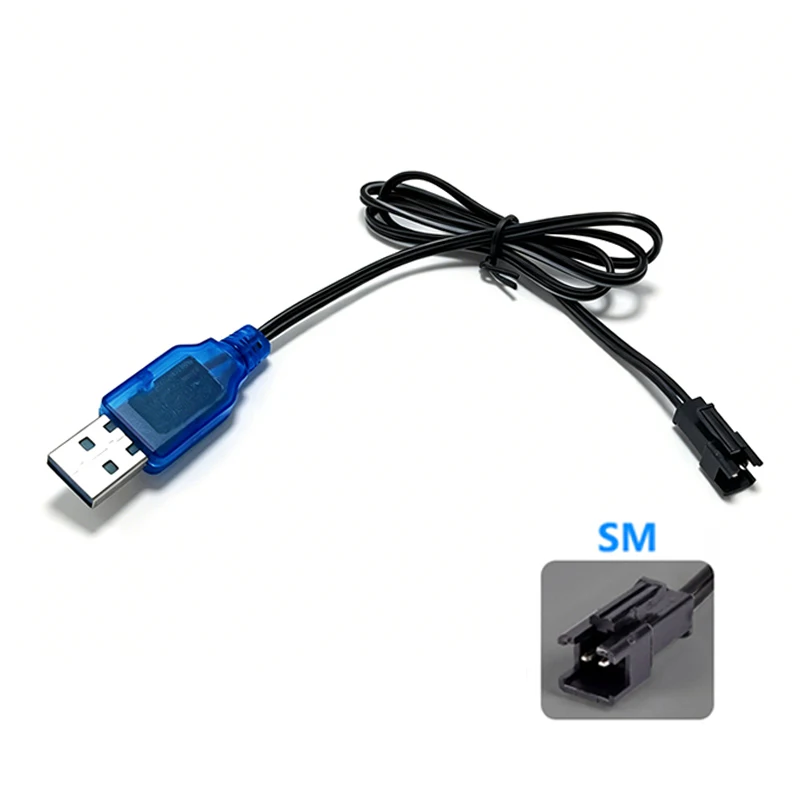 NEW 3.7V 400mA Lithium Battery USB Charger Cable SM-2P 2Pin Plug For RC Drone Car Remote Control Toy Charging Cord