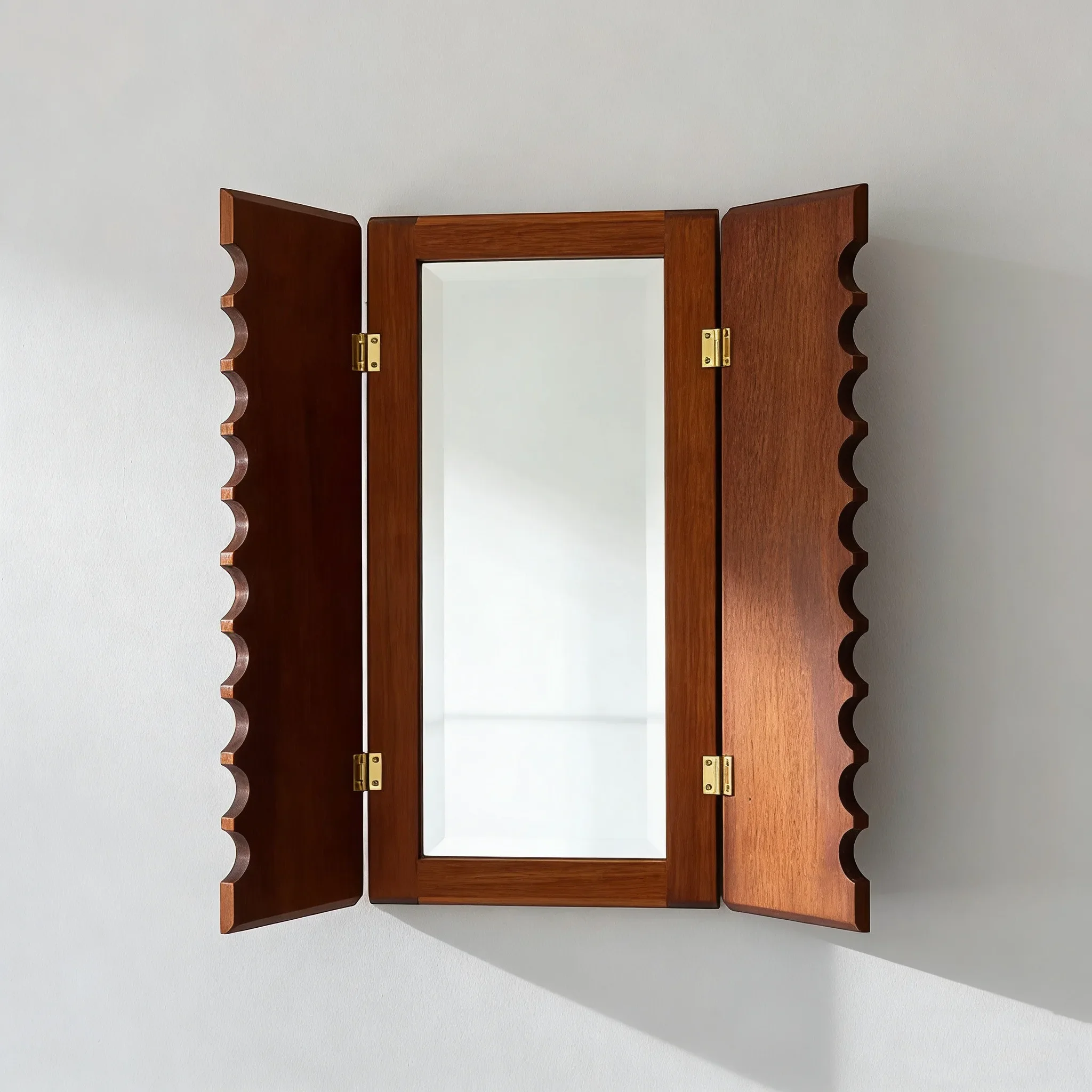 Wall-mounted solid wood vanity mirror, foldable bathroom, bedroom, model room, homestay mirror, washbasin