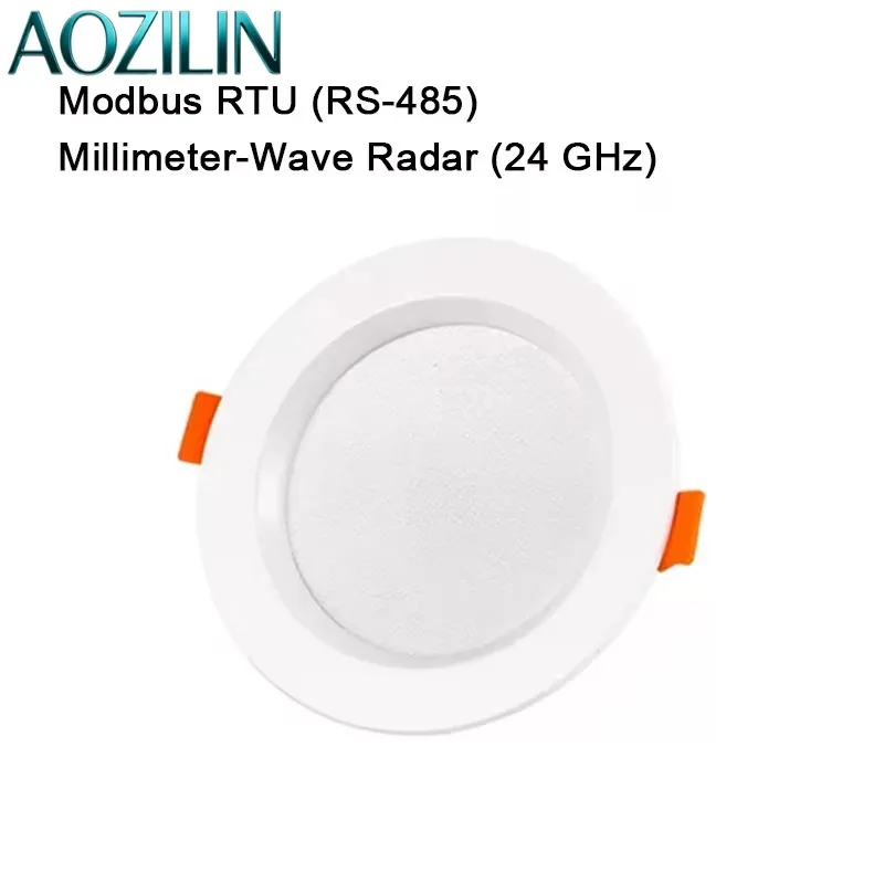 AOZILIN 24GHz Ceiling Mount Human Micro Motion Sensor Modbus RTU RS485 DC12-24V For Intelligent Campus Automation System