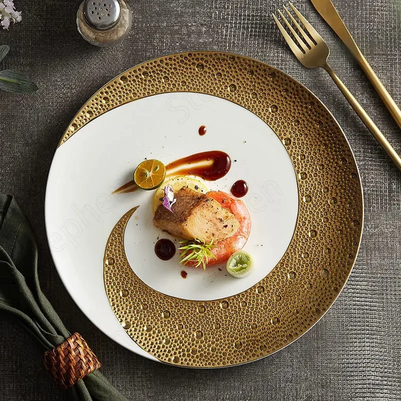 Creative Large Steak Pasta Plate European Classic Meteor Shower Crescent Moon Molecular Cooking Plates Cake Dessert Dishes