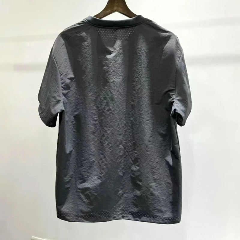 Men's Clothing Summer Casual Slimming Color-Blocked Breathable Hole Short Sleeve T-Shirt Lightweight Comfortable Fashion - Detail 1