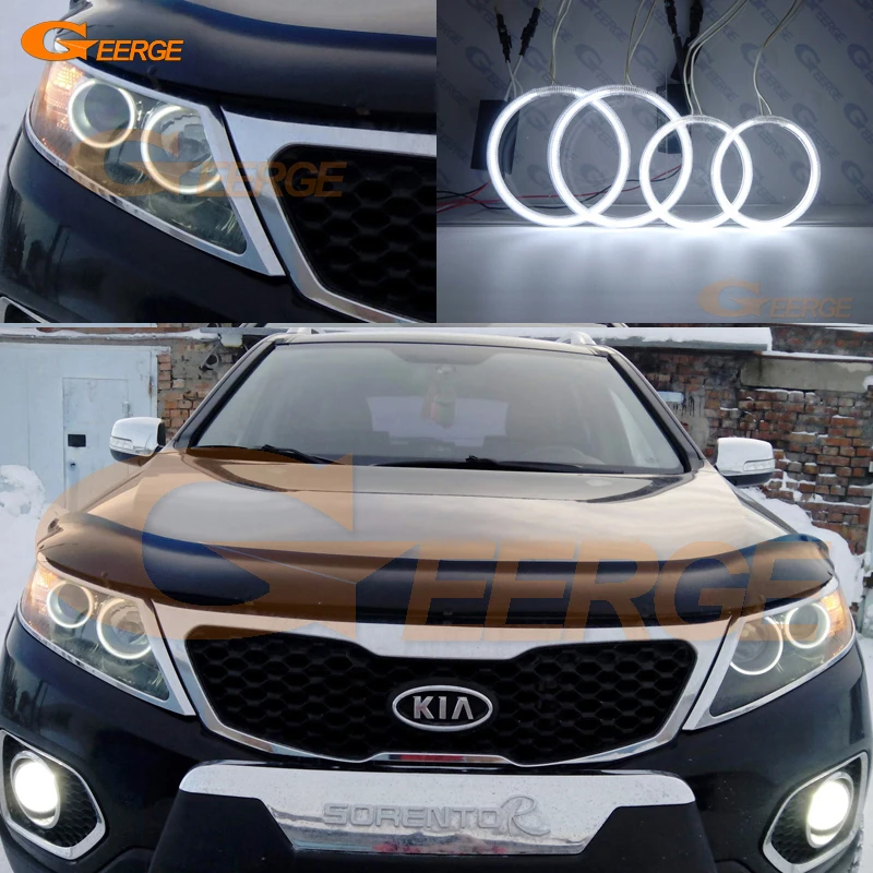 Kit d'anneaux lumineux CCFL Angel Eyes ultra-lumineux pour Kia Sorento II XM 2009 2010 2011 2012 2013