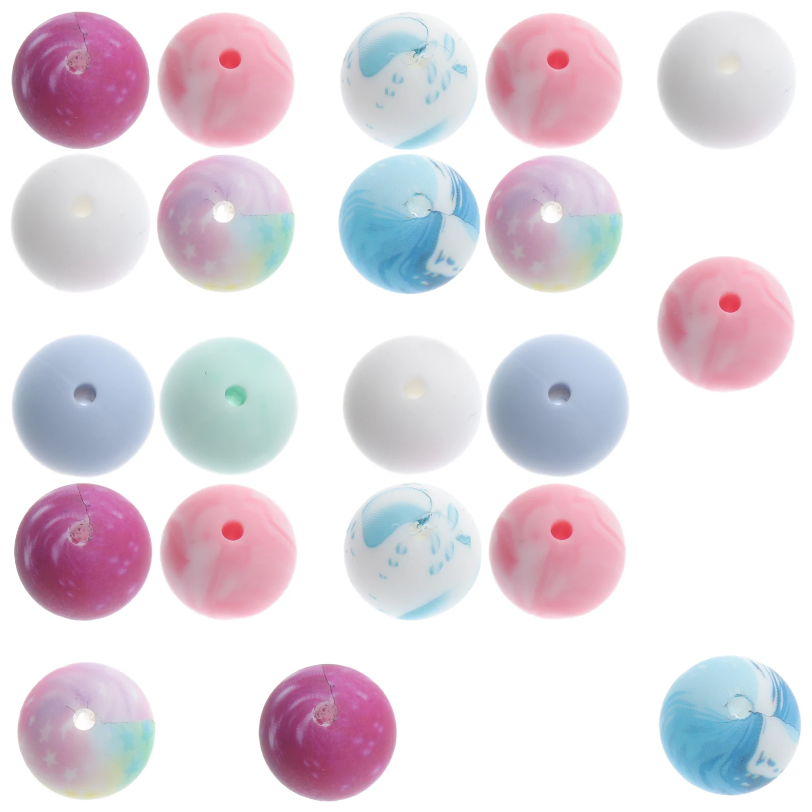 78 Pcs Beaded Set Round Silicone Beads Jewelry Making Bracelet Kit Keychain Bulk Ornament Tools Handmade Accessories