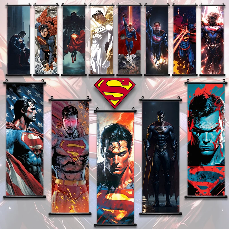 

DC Superman Poster Movie Hanging Scroll Poster Wallpaper Wall Artwork Canvas Painting Print Home Bedroom Decoration Art Poster