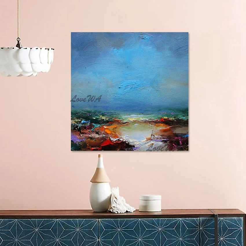 

Искусство украшения спальни, современные абстрактные картины на холсте, безрамное, акриловая художественная картина, большая настенная ручная роспись