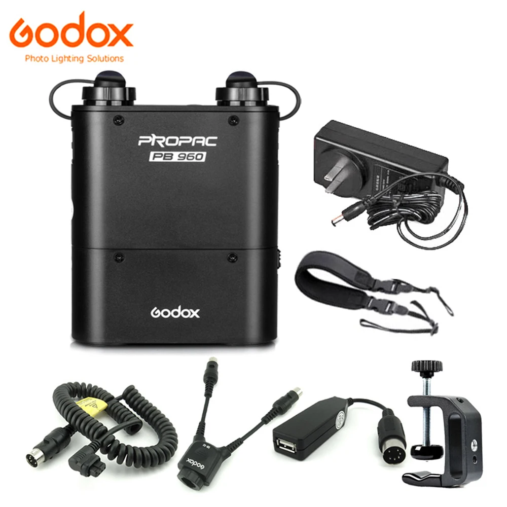 Godox Dual Output Li-ion Power Pack PB960 4500mAh Flash Battery CX Cable For Canon 600EX 430EZ 540EZ 550EX 580EX II Speedlite