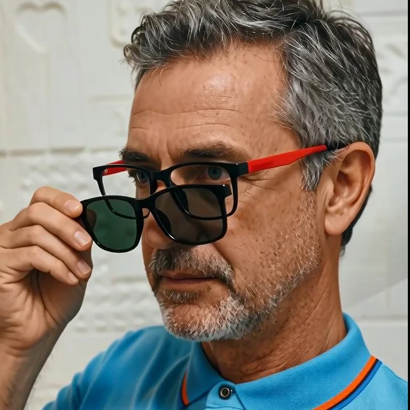 Model No TJ011 single clipping TAC polarized square sunglasses lenses for myopia hyperopia eyeglasses extra clip on sunlens