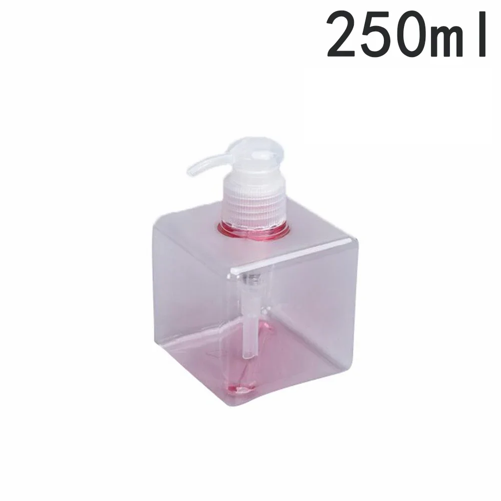 Dispensador de jabón recargable cuadrado de primera calidad, decoración de baño, almacenamiento portátil de viaje, champú y lavado corporal, capacidad de 250ml