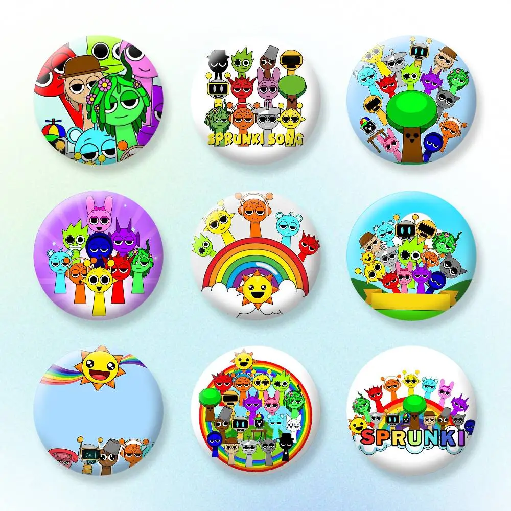 

Game S-Sprunki fun Button Pins Backpack Clothing Decor Brooch Badge Jewelry Gifts for Kids