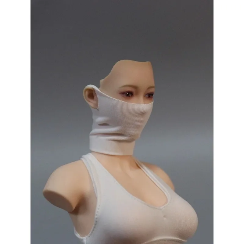 1/6 스케일 패션 블랙/화이트 여성 바이저 Icesilk 마스크 스카프 인형 의류 액세서리 모델 12 인치 장난감 피규어 바디