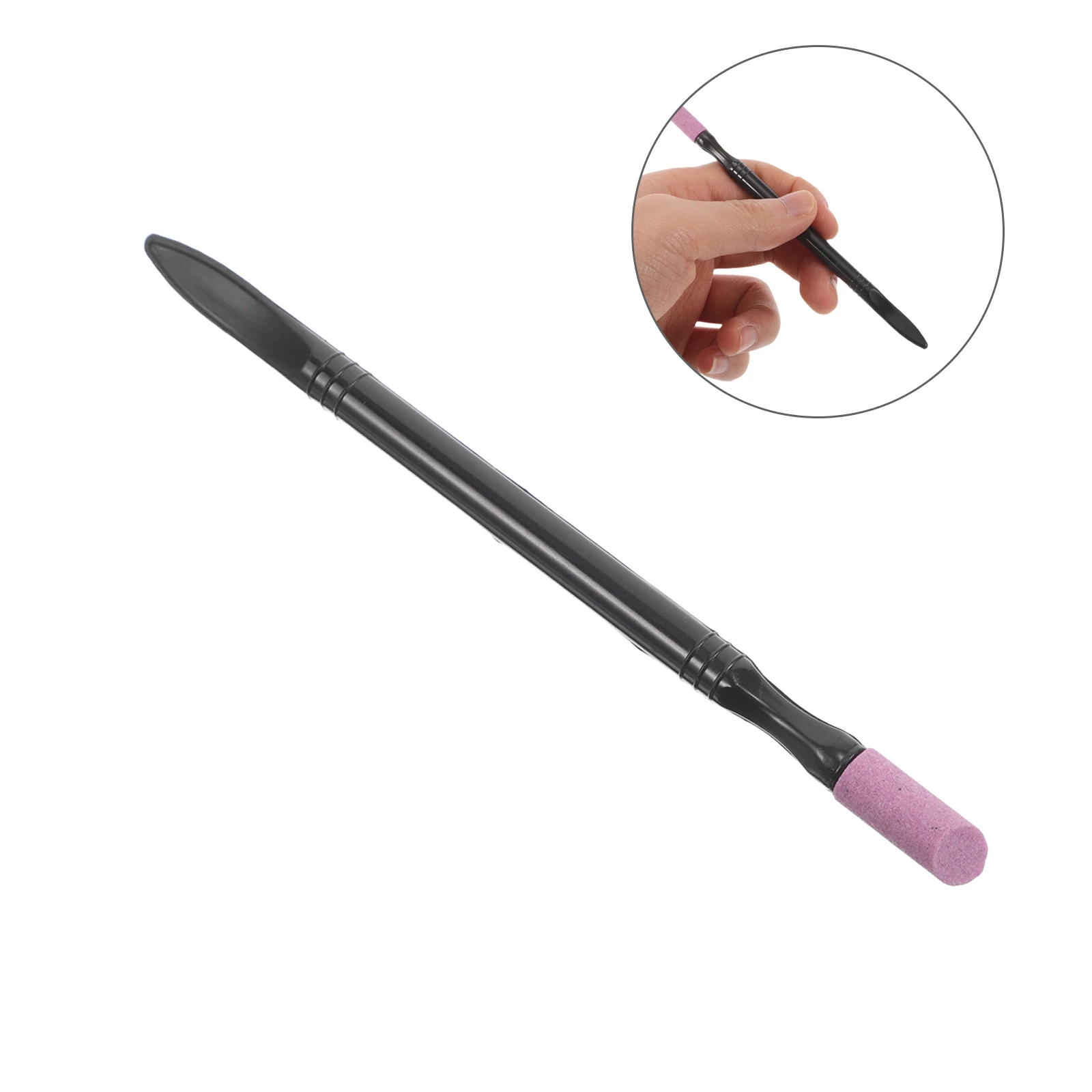 Stylo de meulage des ongles, outil de ponçage de manucure à double tête pour l'élimination des peaux mortes, soins des cuticules, ongles lisses et brillants, Portable, 5 pièces