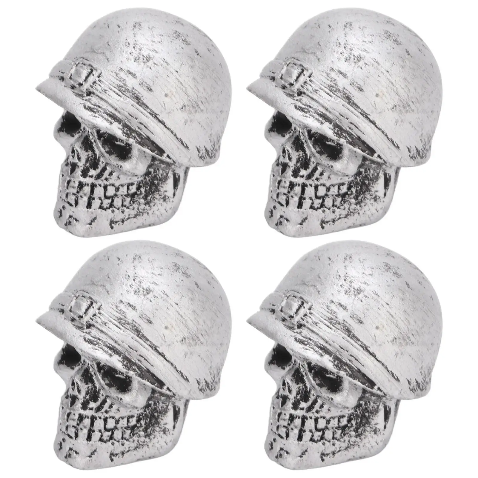 4PCS Tire Valve Caps Skull Style Anti Oxidization Universal for Cars Trucks Bicycles Motorcycles Bikes