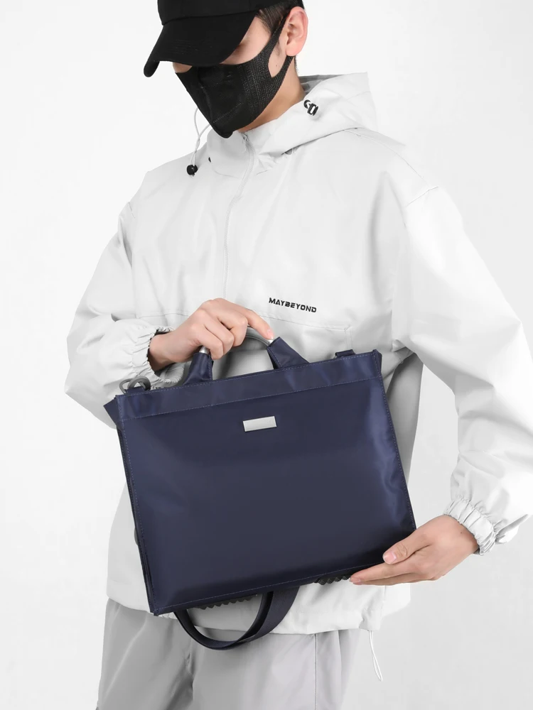 

Waterproof Ox Cloth Men's oulder Bag Busin Commuter File Bag Cuter Bag Crossbody Bag Blue Soft Hard Handle OL Sle