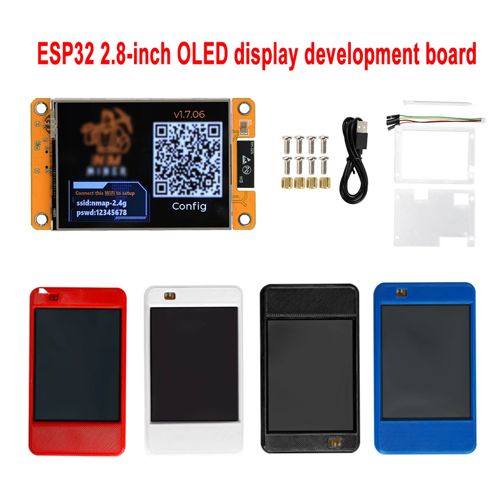 

ESP32 2,8-дюймовый сенсорный экран WiFi BT BLE Макетная плата ESP32-D0WD-V3 MCU 1060KH/S Обчислюющая мощность для добычи криптовалют