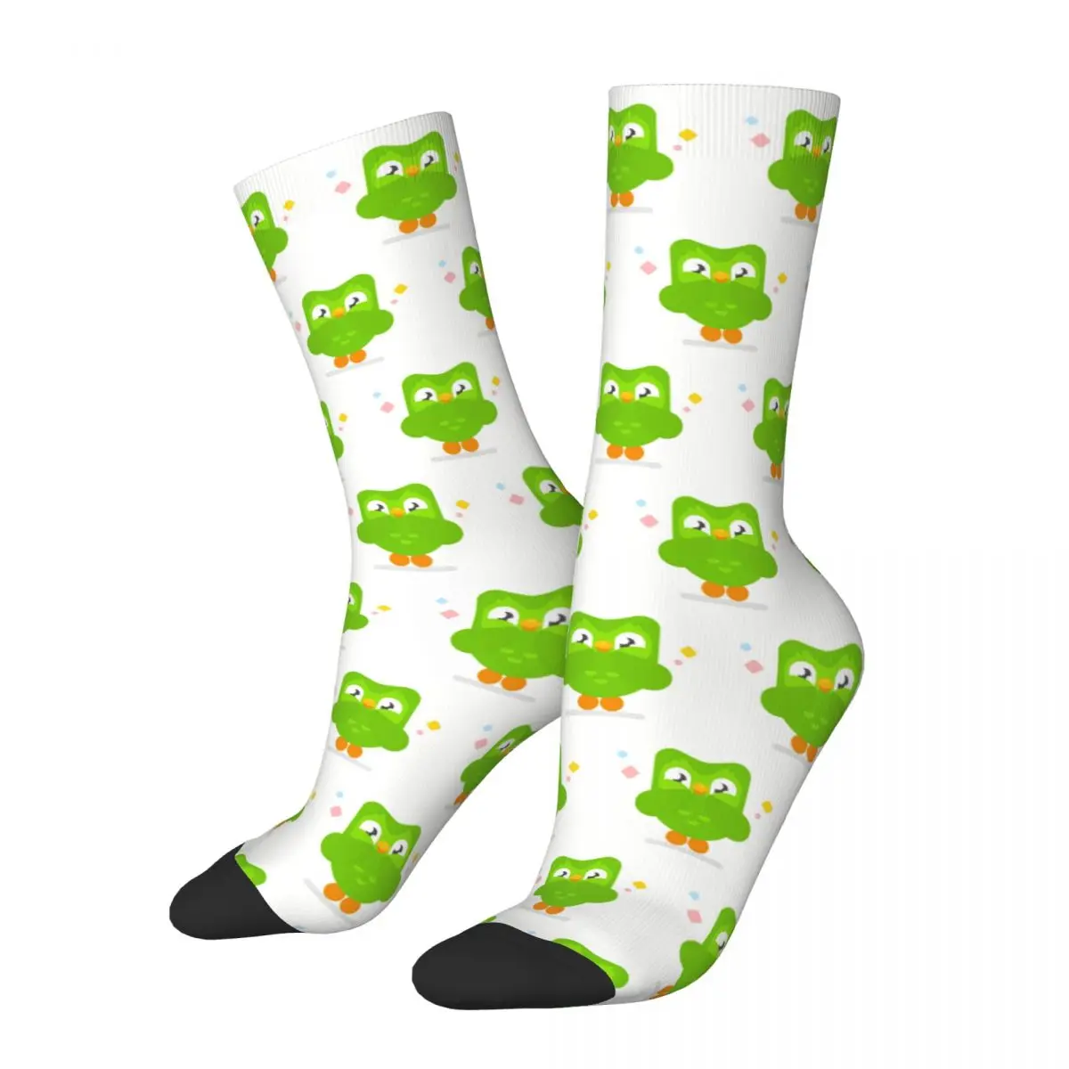 

Duolingo Owl Duo 6 Socks Harajuku Super Soft Stockings All Season Long Socks Accessories for Man's Woman's Birthday Present