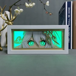 Genshin Impact Nahida LED Light Box, decoração de sala de jogos, presentes noturnos para meninas, lâmpada 3D Paper Cut Lightbox