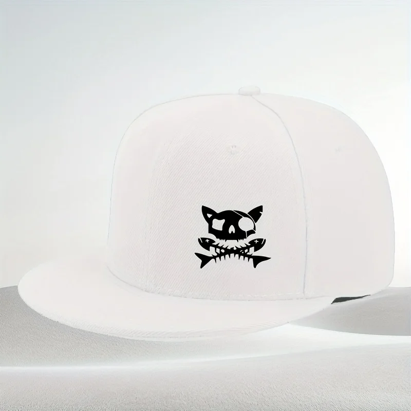 A Unisex, Adjustable Baseball Cap Featuring a Fishbone Print, Perfect for Casual Wear And Outdoor Activities