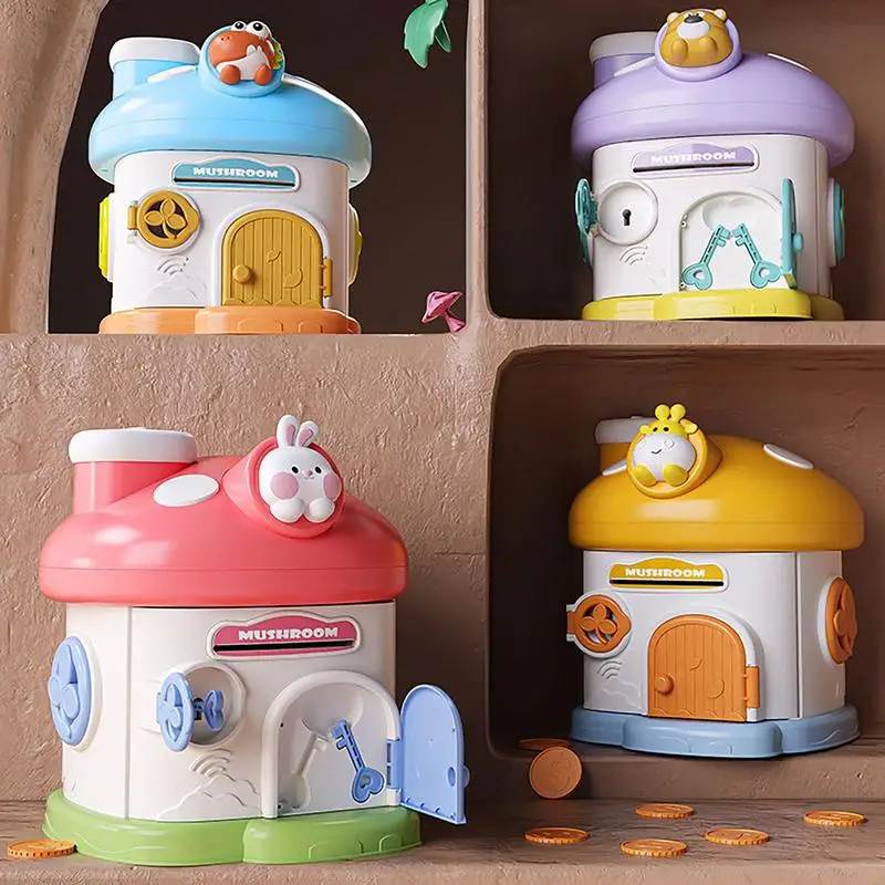 

Cute Coin Bank Mushroom House Cartoon Money Box Bank Colorful Money Storage Box Cute Piggy Bank Anime Cartoon New Year Gift