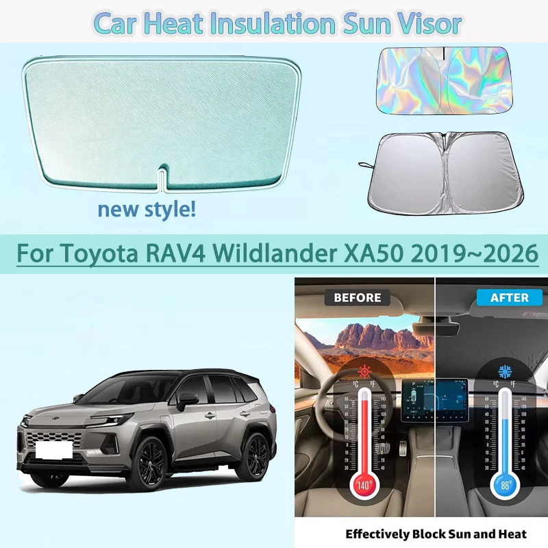

Sun Visor Summer Cooling Accessories Car Front Windshield Sunshade Heat Insulation For Toyota RAV4 Wildlander XA50 2019~2026
