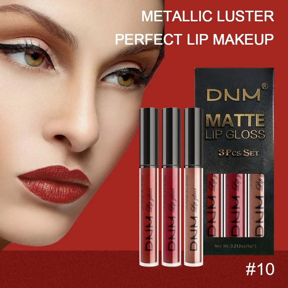 3 Colors/set Matte Velvet Lip Gloss Non-Stick Cup Waterproof Long-lasting Liquid Lipstick Cosmetic Keep 24 Hours Fashion Makeup