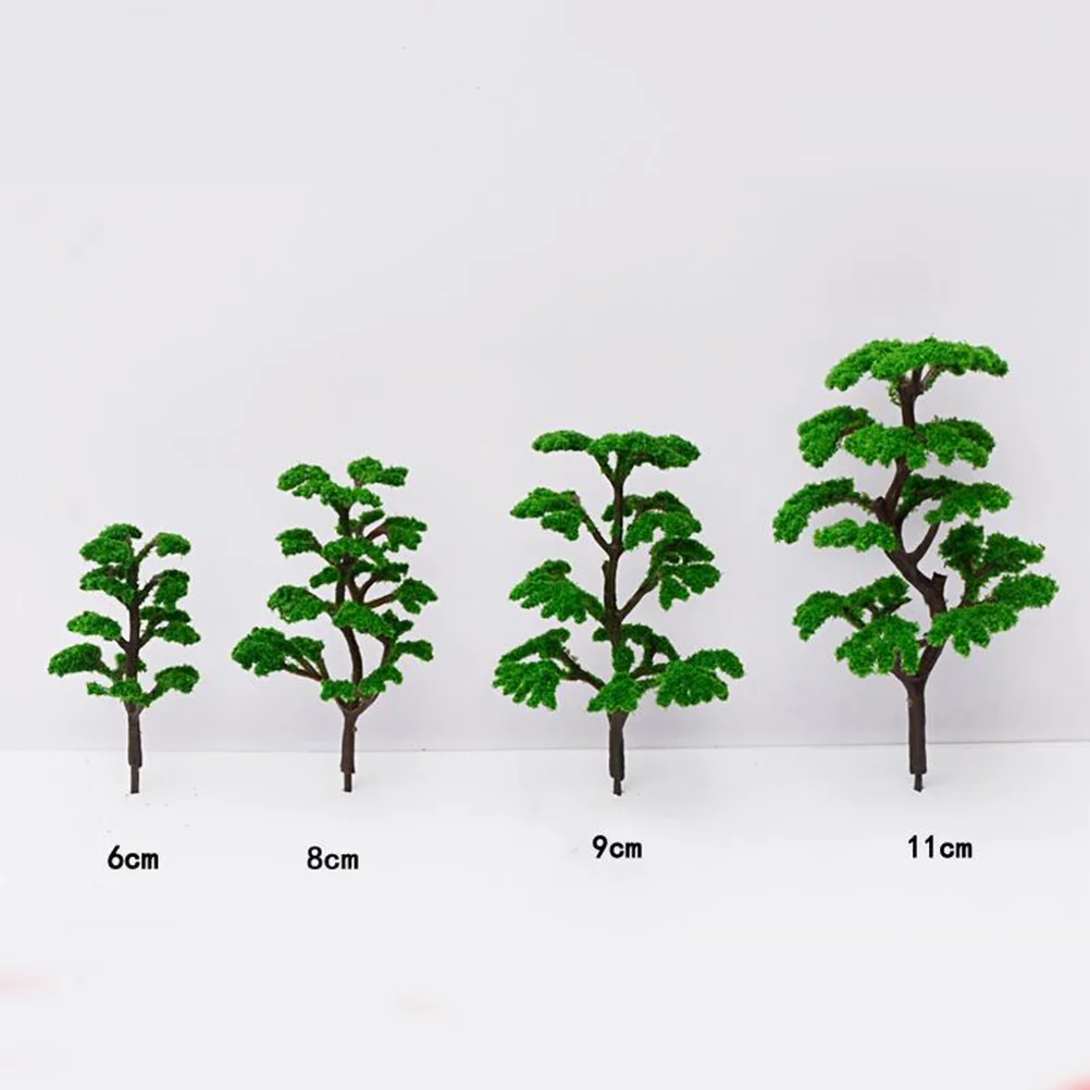 12Pcs Model Trees Artificial Tree Fake Plants Decorative Lifelike Green Plant Park Scenery Layout Miniature Landscape Scenery(Gr