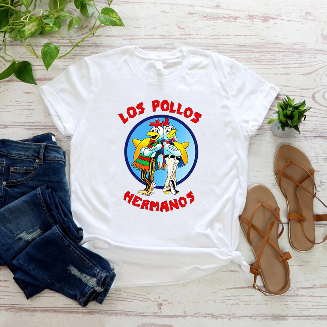 Los Pollos Hermanos T-shirt Chicken Brothers Heisenberg Better Call Saul Funny T Shirts Unisex Tshirts Short Sleeve Casual Tees