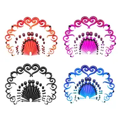 54 Pcs Acrylic Ear Stretching Set Tunnels Plugs Set Tapers for Ears Expansions Ear  Stretching Kit