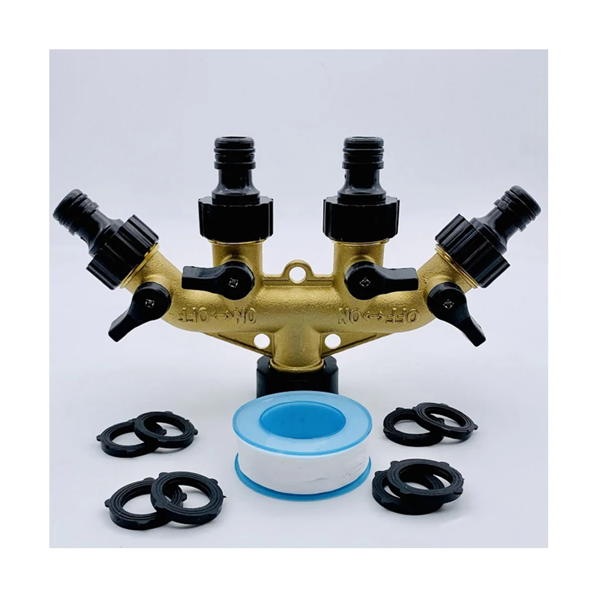 Divisor de manguera de jardín de latón G3/4, Conector de riego tipo Y, grifo Y grifo para exteriores, 1 unidad