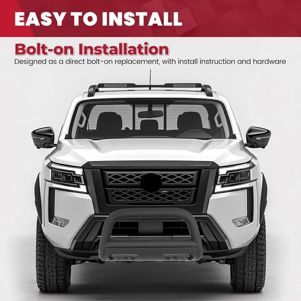 شريط الثور متوافق مع 2022-2025 نيسان فرونتير 3 الملمس الجبهة دفع بار الوفير شواء الحرس فرشاة الحرس الصلب الأسود