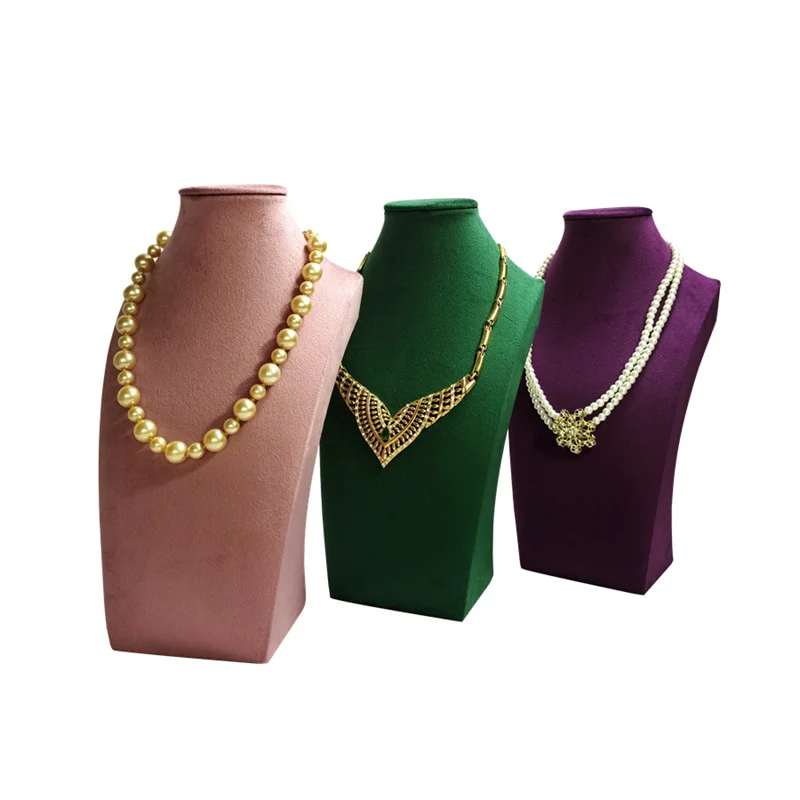 

Jewelry Portrait Neck Display Stand Necklace Model Neck Display Bust High Quality Velvet Portrait Neck Display Stand