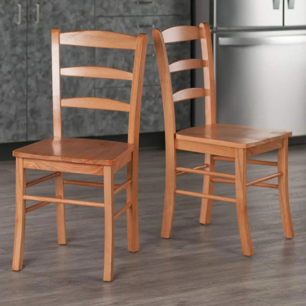 Wood Ladder Back Chair, Light Oak, 2 Pieces (34232), FURNITURE sillas de comedor  dining chairs  furniture